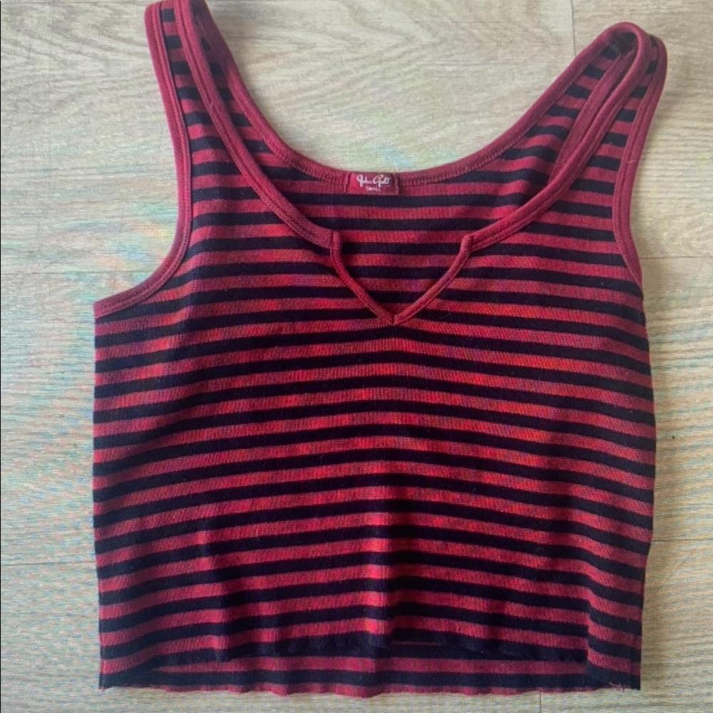 Striped Red and Black Women's Top